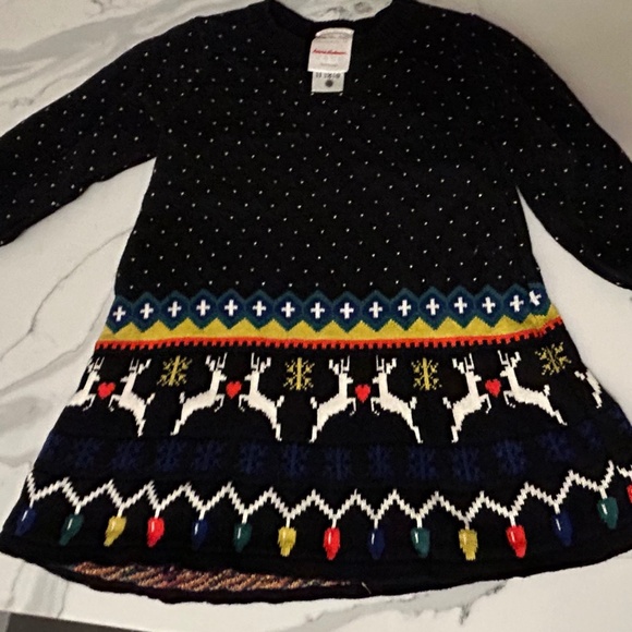 HANNA ANDERSSON GIRLS CHRISTMAS DEER BLACK SWEATER DRESS 6 - 12 MONTHS 70 CM - Picture 7 of 10